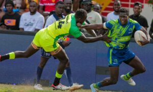 Floyd Wabwire in action for KCB Rugby against Kabras RFC. PHOTO/KCB Rugby/Facebook