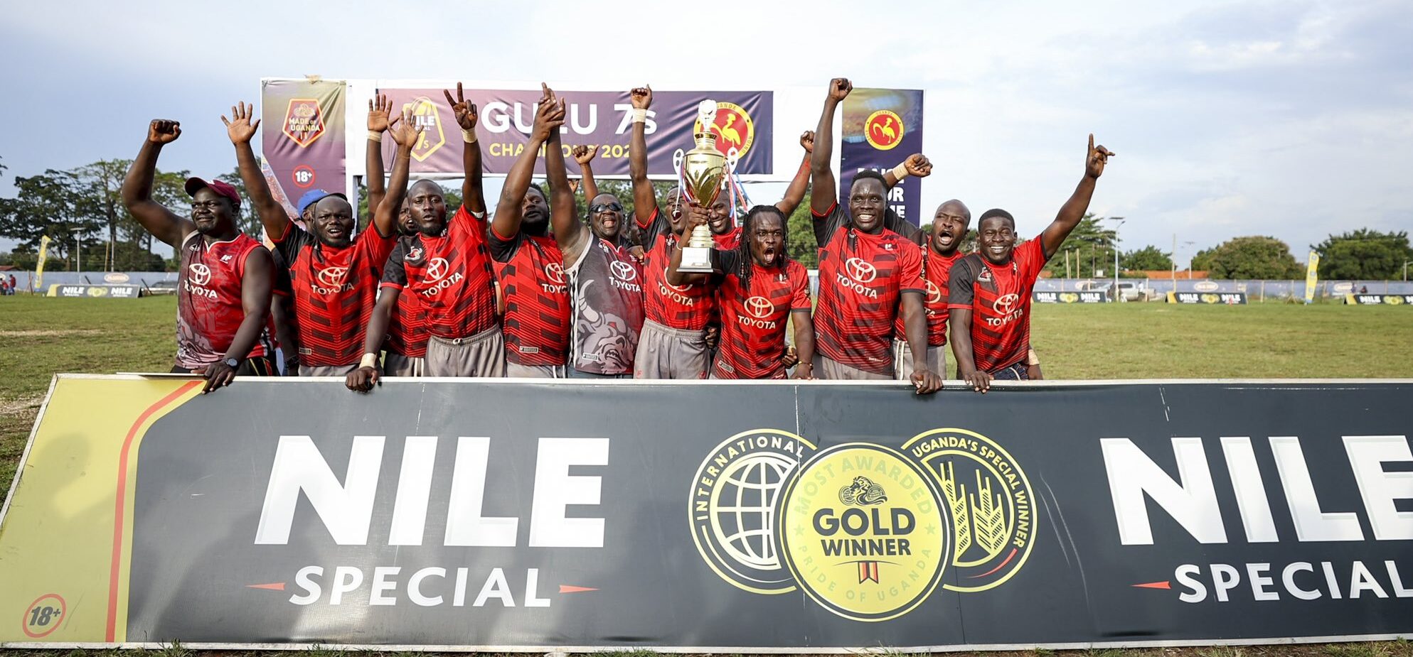 Bufaloes celebrate after being crowned Gulu 7s champions. PHOTO/Courtesy X