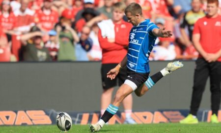 Griquas player kicker takes a kick against Lions. PHOTO/Griquas/FB