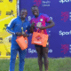 Tyson Juma (MMUST) left Denis Abukuse (Menenegai Oilers) right pose with Dala 7s award. PHOTO/Screengrab