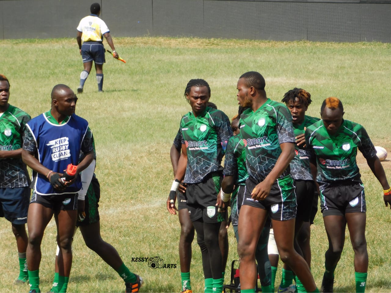 Nakuru RFC players led by Felix Okoth and Chrissant Ojwang. PHOTO/Kessy Arts