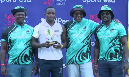 Strathmore Leos Victor Mola Odhiambo receiving the award. PHOTO/ Screengrab