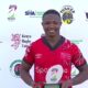 Kenya 7s (Shujaa) scrum-half Samuel Asati receiving Safari 7s award. PHOTO/Screengrab