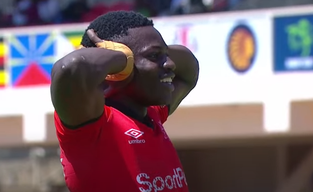 kenya 7s (Shujaa) Speedster Floyd Wabwire celebarates aftrer scoring in Safari 7s. PHOTO/Screengrab