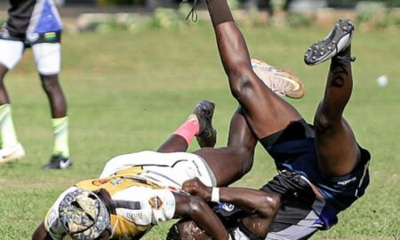 Contest between Hippos and Gulu City Falcons at the 2025 Uganda cup. PHOTO/ @UgandaCup/X
