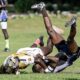 Contest between Hippos and Gulu City Falcons at the 2025 Uganda cup. PHOTO/ @UgandaCup/X