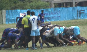 Menengai Oilers vs MMUST scrum in Eric Shirley Shield. PHOTO/Scrummage Africa