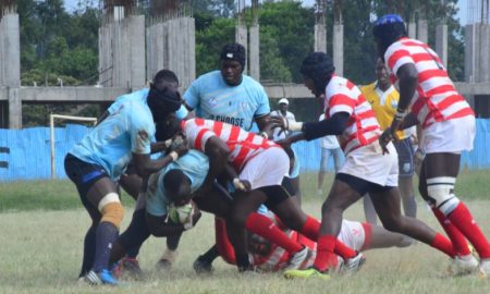 MMUST rugby in action a Kenya Cup clash against Impala RFC . PHOTO/Scrummage Africa