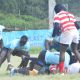 MMUST rugby scrum-half Veron Kaburu in action a Kenya Cup clash against Impala RFC . PHOTO/Scrummage Africa