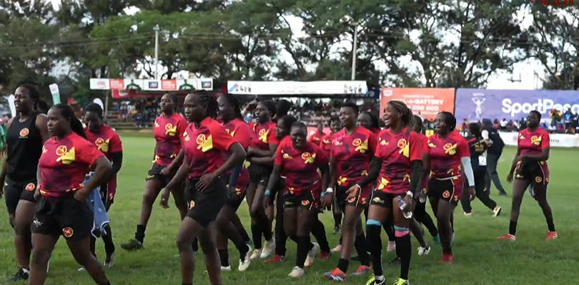 Uganda Lady Cranes celebrate. PHOTO/Screengrab