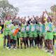 JKUAT Cougars celebrate winning Mwamba Cup. PHOTO/Tabby Nashipae