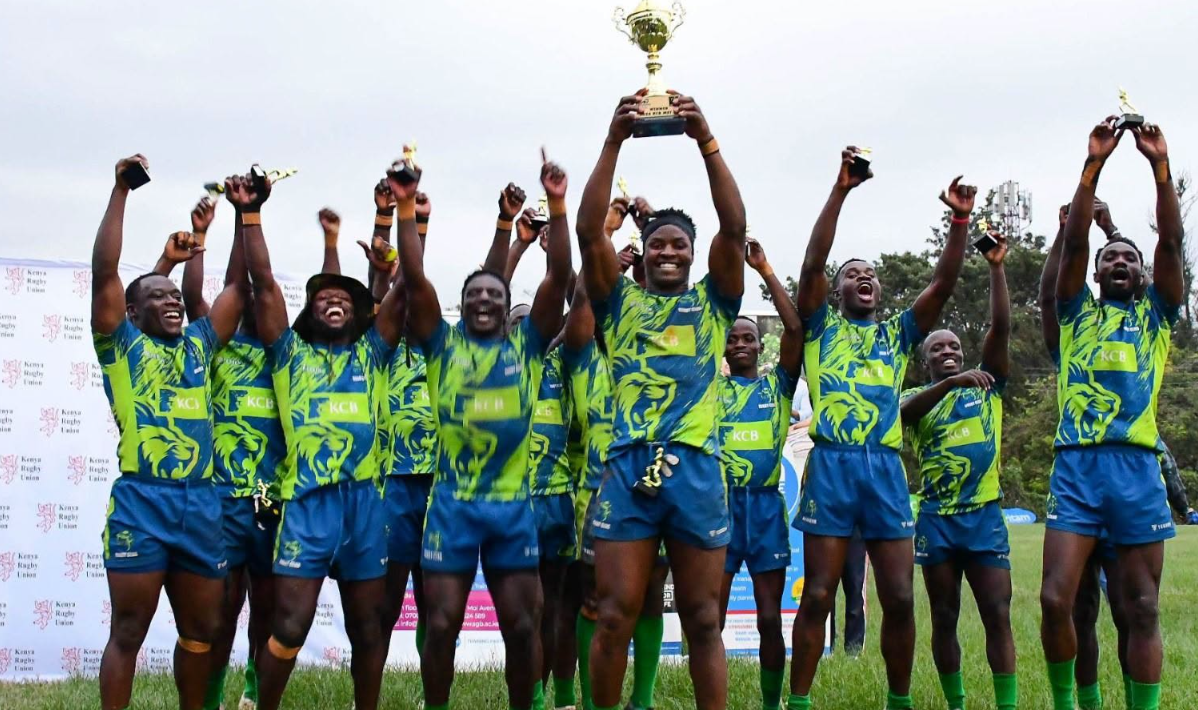 KCB Rugby celebrate winning MET 7s. PHOTO/Tabby Nashipae