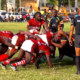 Scrum contest between Kenya Legends and Uganda Legends in Uganda Legends Cup return leg. PHOTO/Screen Grab